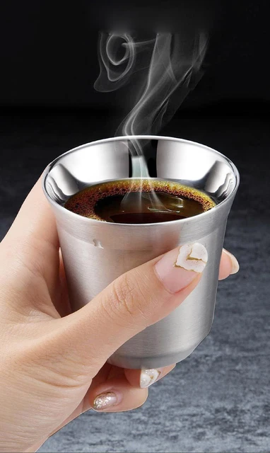 New Stainless Steel Espresso Cups Double Walled Vacuum Insulated Heat  Resistant Coffee Cups Unbreakable Small Cup - AliExpress