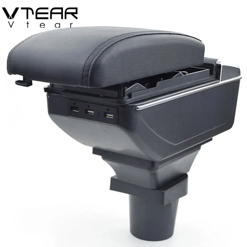 

Vtear For Toyota Hiace X30 X30L armrest box leather arm rest car-styling center centre console modification rotatable decoration