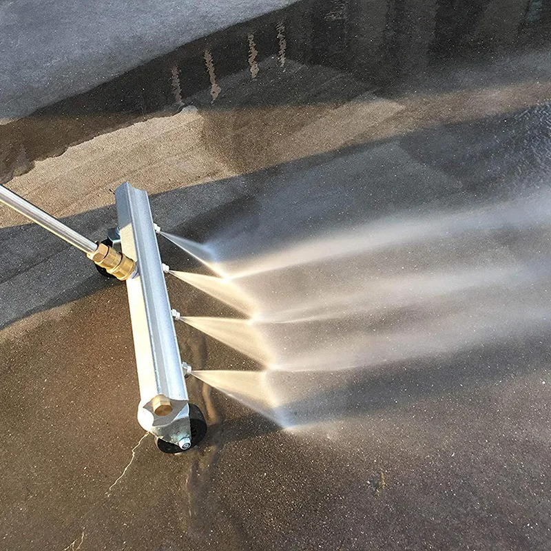 16 Inch Power Pressure Accessories Surface Cleaner Attachments For Water Pressure Washers Broom Attachment With 4 Nozzles And