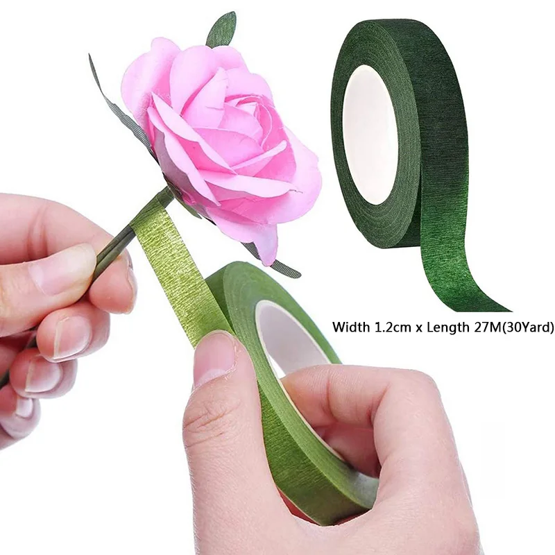 30Yard/Roll Green Floral Tape For Bouquet Stem Wrap Florist Craft Artificial Flower Stamen Wrap