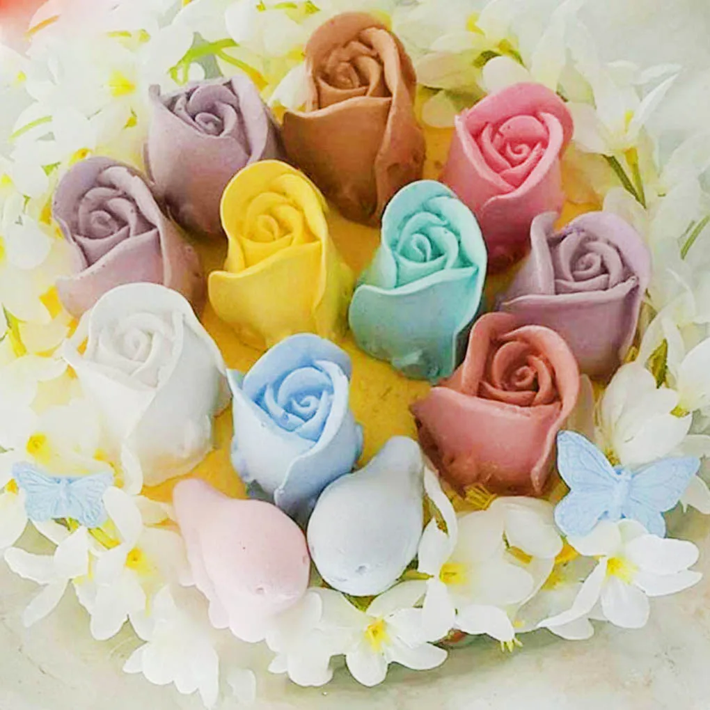 Розовый 3D Роза для печенья, продуктов питания Класс силиконовая форма для мыла сделай сам цветок, Фондант, пирожное формы для выпечки инструмент