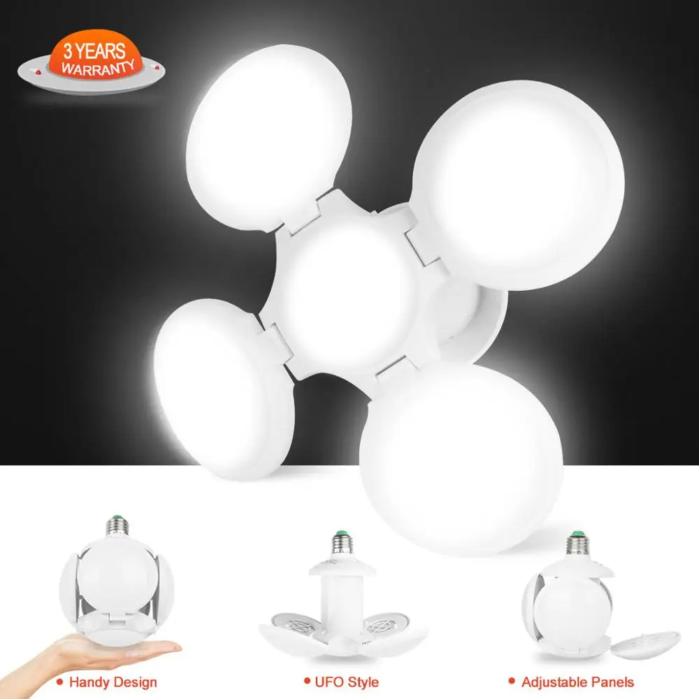 2pcs 30W E27 Led Bulb 5 Panels Adjustable Bright Bulb Light Foldable Football Shape Household Lighting Bulb Lamp Dropshipping 2pcs 30W E27 Led Bulb 5 Panels Adjustable Bright Bulb Light Foldable Football Shape Household Lighting Bulb Lamp Dropshipping