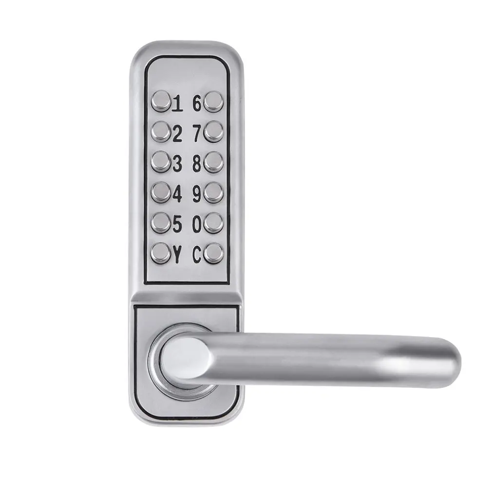 

OS600A third generation cylindrical handle mechanical code lock silver Zinc alloy Waterproof and rustproof door lock