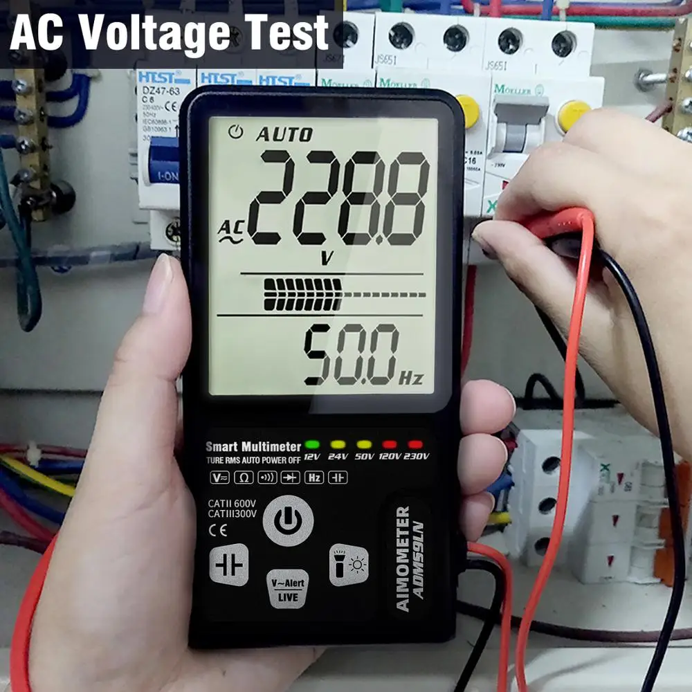 Цифровой мультиметр тестер 9999 AIMOMETER ADMS9LN Large3." LCD3-Line дисплей Вольтметр AC DC напряжение NCV OhmHz Диодная Емкость