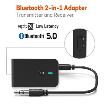 

3.5mm RCA AUX Stereo Audio Adapter Wireless Bluetooth 5.0 Transmitter Receiver for Low Latency Dual Link for Car TV Home Stereos