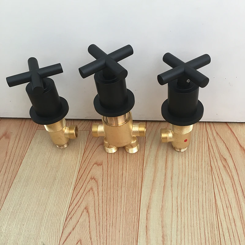 MTTUZK Solid Brass Mixing Valve Tap For Bathtub Faucet  Hot and Cold Mixer Matte Black  Bathroom Faucet Accessories 3