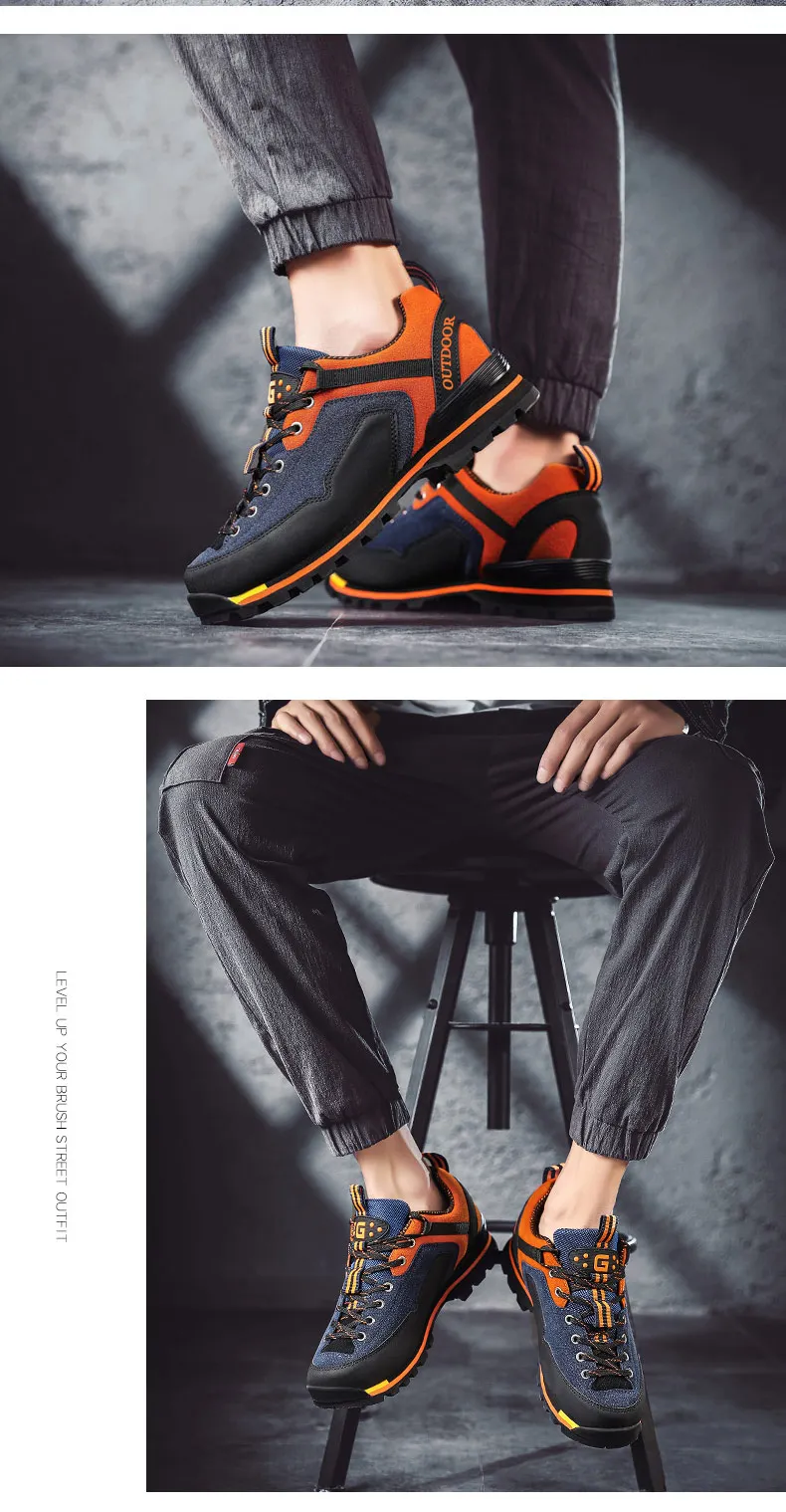Высококачественные ботинки; мужские водонепроницаемые ботинки на платформе; мужские уличные Нескользящие повседневные кроссовки на шнуровке; удобные; большой размер 47