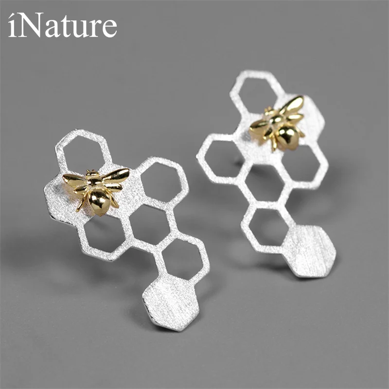 Женские серьги в виде сот из серебра 925 пробы|fashion stud earrings|stud earringsstatement earrings |