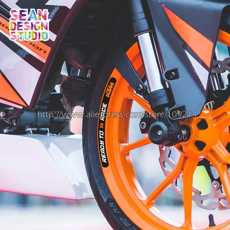 Черный 4 фото для KTM Duke 200 390 690 790 990 1190 1290 RC8 RC390 наклейка для колес светоотражающий обод велосипеда мотоцикла - Название цвета: Черный