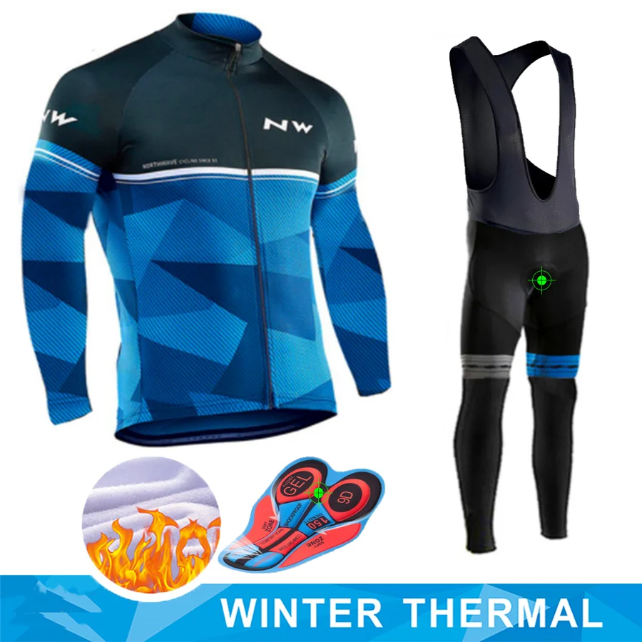 

Northwave Cycling Jersey Set Bicycle Clothing Winter Thermal Fleece Triathlon Pro Biking Man Riding MTB Autumn Bike Clothes