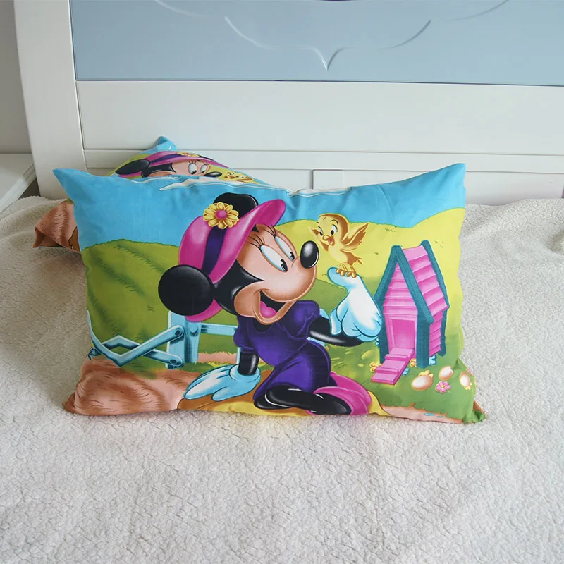 Disney Cartoon Mickey Minnie mouse Mc queen cars Kids Pillowcases Baby Boys Girls Gift 3D Pillow Cover Pair 48x74CM on Bed - Цвет: Mickey