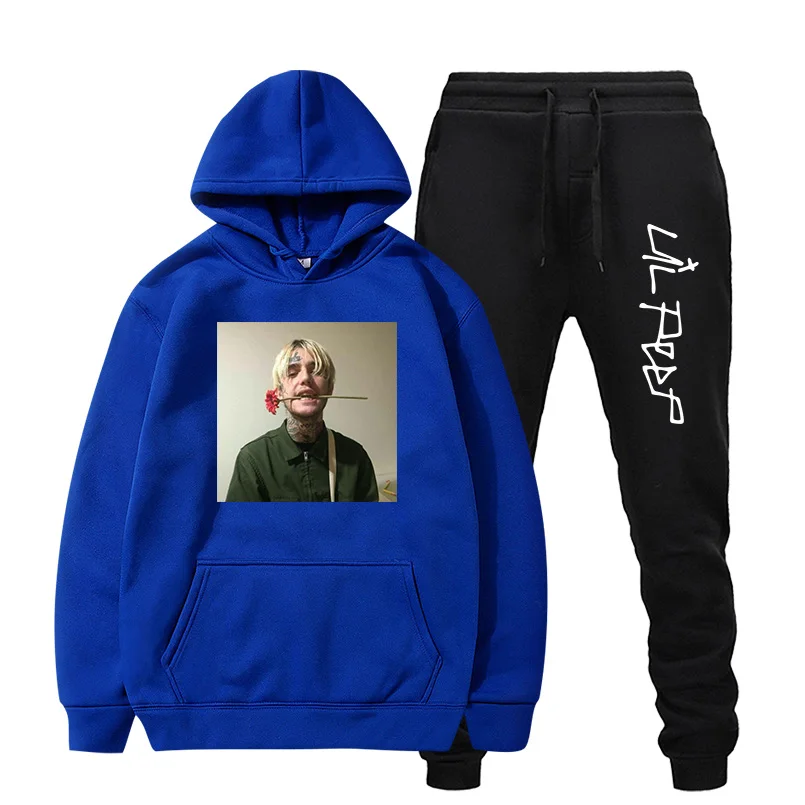 RIP Lil, толстовки с капюшоном, свитшот, для женщин и мужчин, Cry Baby Love Lil. Peep Sudaderas, пуловер, комплект из 2 предметов, мужской, женский спортивный костюм - Цвет: blue2