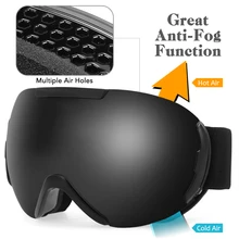 Зимние спортивные OTG лыжные очки Анти-туман УФ Защита двойные линзы снежные очки сноуборд катание на лыжах катание на коньках для мужчин и женщин