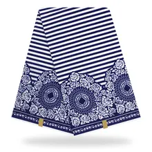 Белый и синий дизайн настоящий воск ткани Африканский принт ткань Анкара африканская вощеная ткань принтом хлопок воск ткань