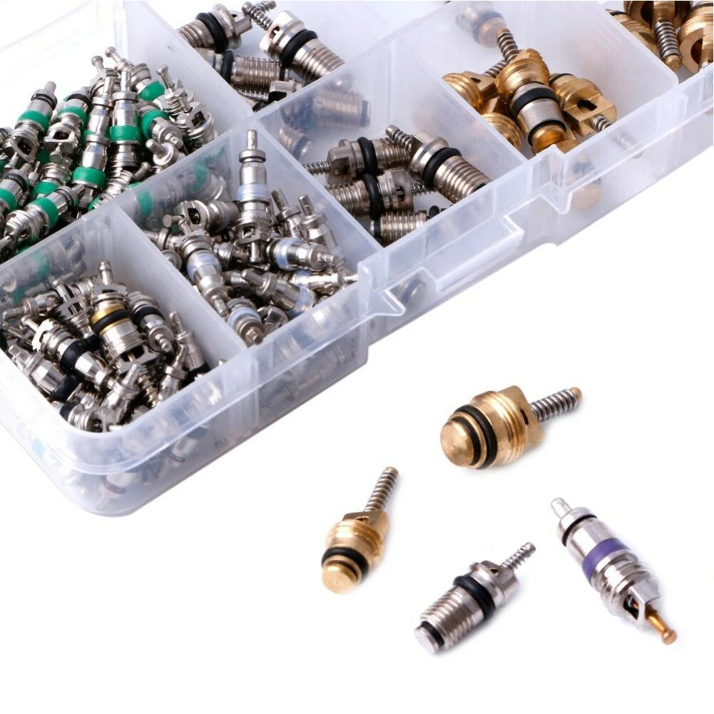 

134pcs A/C Core Valves R134A Automotive Air Conditioning Assortment&Remover Kit Car Air Conditioning Valve Core A/C Sealing Kit