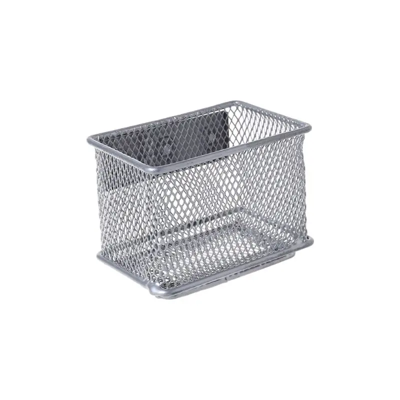 Durable Refrigerator Wire Mesh Magnetic Basket Storage Box Pen Makeup Organizer - Цвет: S