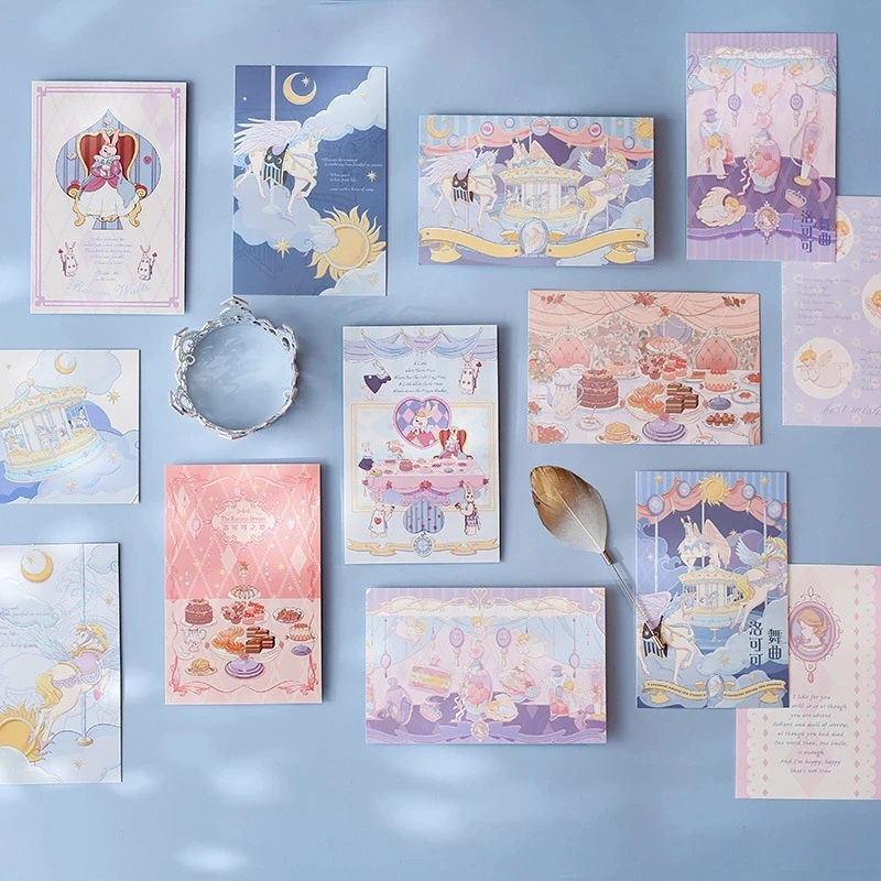 30 Pcs/Set The Rococo Dream Series Postcard Fantasy Hollowed Greeting Cards Message Card Christmas And New Year Gift