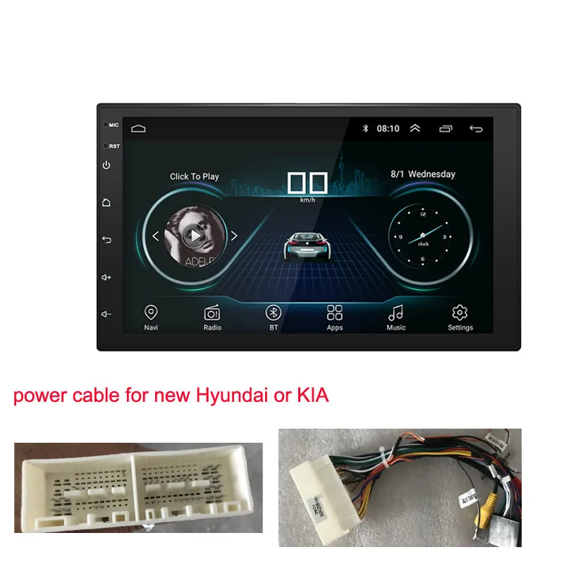 Android 8,1 Универсальный " автомобильный Радио Стерео gps навигация Bluetooth wifi 2din автомобильный Радио Стерео четырехъядерный мультимедийный плеер аудио
