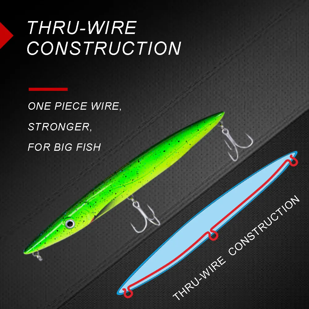Hunthouse stickbaits приманка для рыбалки Карандаш жесткие рыболовные приманки Топ воды плавающие 195 мм 44 г Длинные литья плавающие приманки происхождения