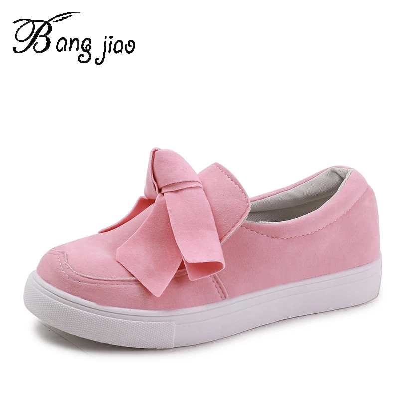 

Women Flat Platform Shoes Ladies Shoes 2019 Pink Women Flats Shoes Casual Loafers Butterfly-knot Ladies Shoes Size 43