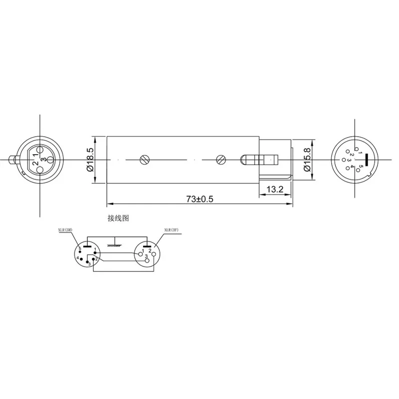 Конвертер 3 Pin XLR Female To 5 Pin XLR Male разъем адаптер для видеокамеры DMX сигнальный светильник