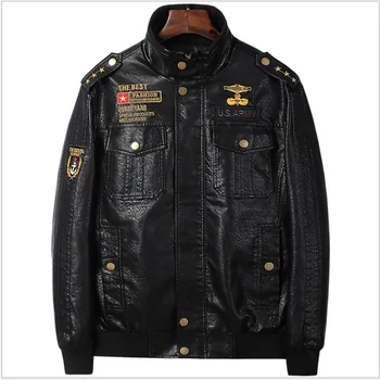 

2020 New Spring and Autumn Coat Flying PU Leather Jacket Slim Tough Guy Large Size Men's Jacket