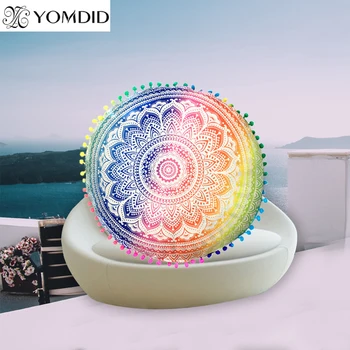 

Mandala style Floor Pillows Bohemian Meditation Round Cushion Cover Home sofa car Decoration Housse de Coussin Decorative Pillow