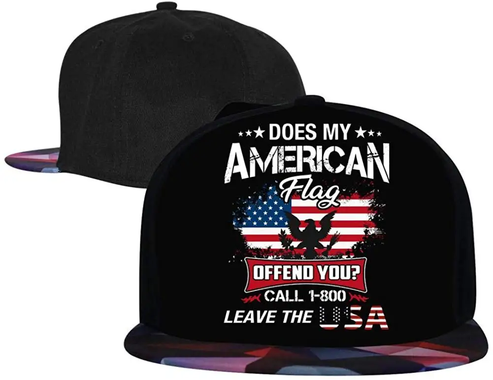 Делает ли мой американский флаг обижать вас мужские и женские шляпы водителя грузовика, регулируемые хип-хоп плоские бейсболки