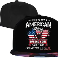 Делает ли мой американский флаг обижать вас мужские и женские шляпы водителя грузовика, регулируемые хип-хоп плоские бейсболки