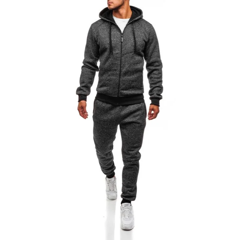 

ZOGAA Plus Size Mens Sports Suit Casual Solid Streetwear Men Tracksuit 2 Piece Set Pants and Tops Gym Jogger Track Suit for Men