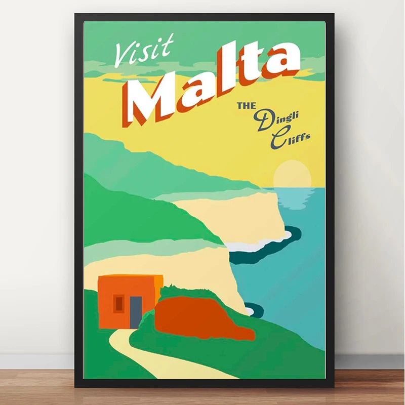 Южная Европа Средиземноморский Мальта Валлетта путешествия плакат холст живопись плакат из крафт-бумаги с покрытием стены стикеры домашний декор Gif