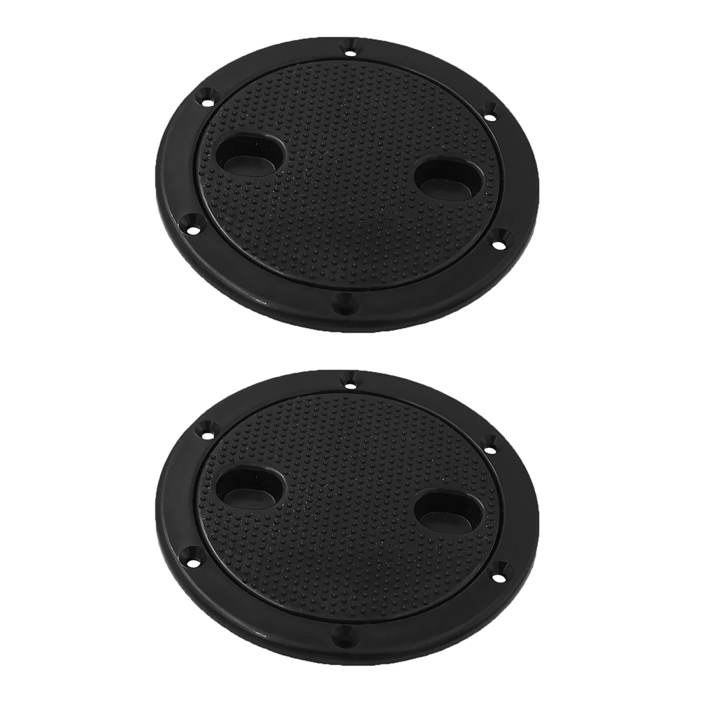 2pcs Marine Deck Plate, 4 Inch Marine Hatch Cover Pull Out Inspection Hatch for Boat Kayak Canoe, Black 2pcs Marine Deck Plate, 4 Inch Marine Hatch Cover Pull Out Inspection Hatch for Boat Kayak Canoe, Black