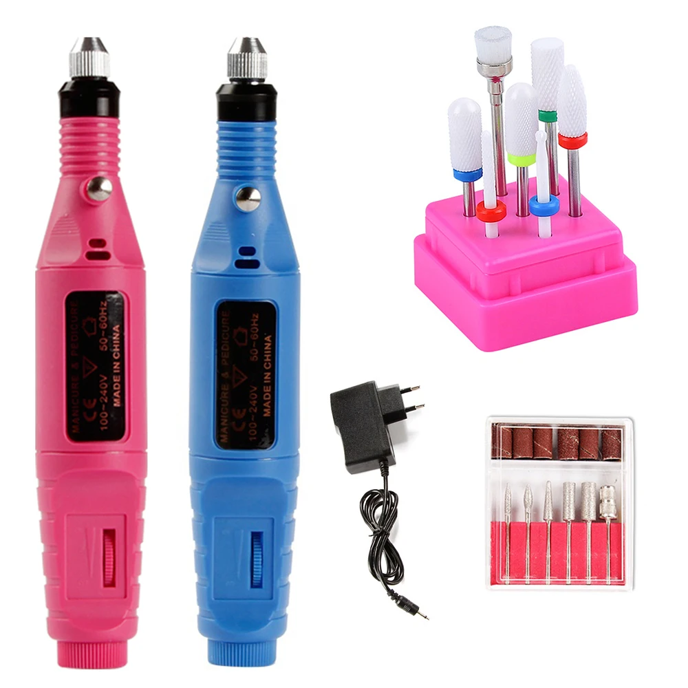 

Electric Manicure Machine 7Pcs Nail Drill Bits Set Milling Drill Bits Pedicure Polishing Machine Cuticle Remover Nail Art Cutter