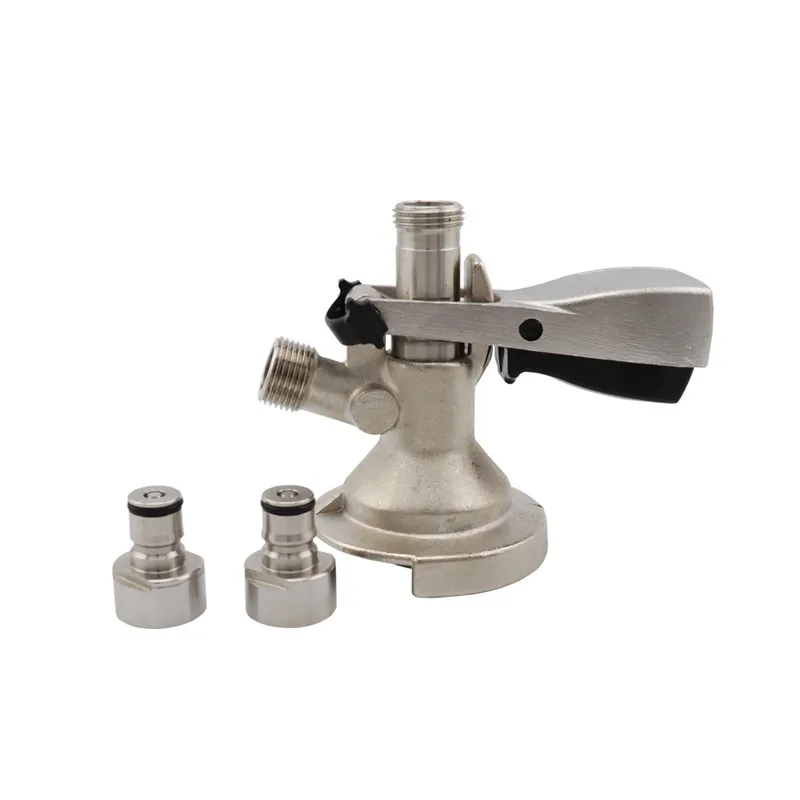 Home Brewing A S D G type Keg Coupler Draft Beer Dispenser Tap and Carbonation Cap Ball Lock Post Conversion Kit (2)