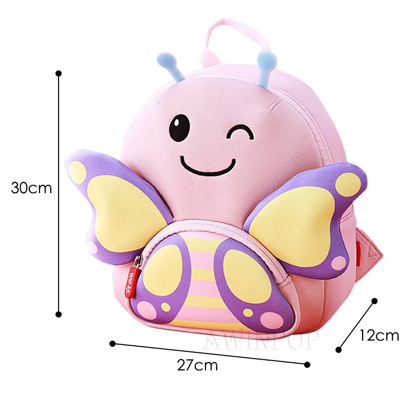 butterfly Креативная детская школьная сумка с 3D динозавром для мальчиков, Детский рюкзак для девочек 2-6 лет, рюкзак для малышей, детский школьный рюкзак - Цвет: butterfly