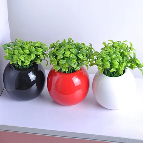 10Pcs Artificial Plants Potted Bonsai Green Small Tree Fake Flowers Ornaments for Home Garden Decor Party Hotel | Дом и сад