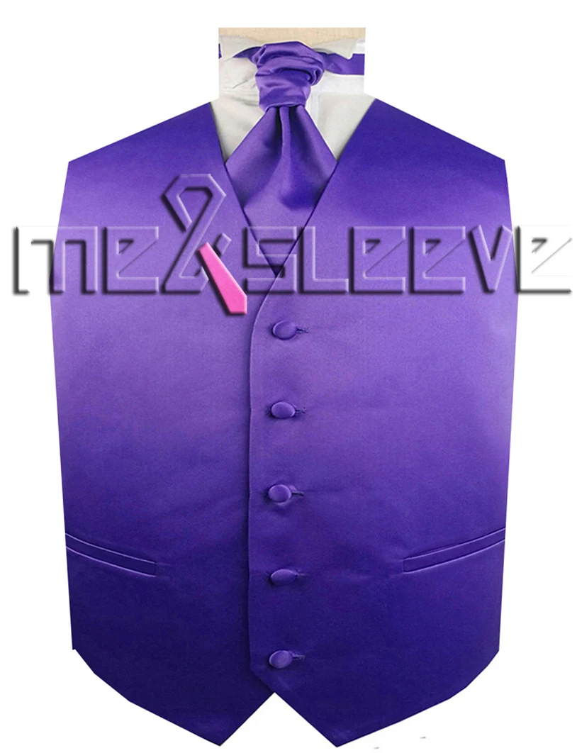 Простой Фиолетовый смокинг для жениха, комплект с жилетом