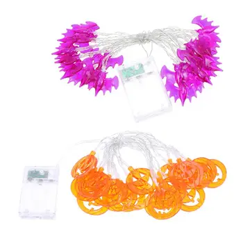 

2Pcs LED Lamp String Light String Bat Pumpkin Light String Party Prop Lamp for Festival Halloween Party Home