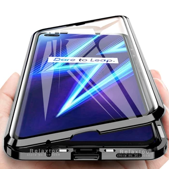 

realmi 6 pro case 360° magnetic flip for oppo realme 6 pro case on realmi 6pro realmy pro 6 double-side tempered glass coque