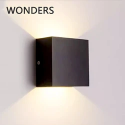 Applique murale LED en aluminium, imperméable, style nordique, Simple, en forme de boîte, pour l'intérieur, couloir, couloir, double tête 