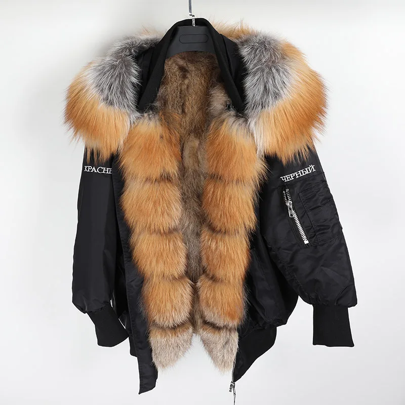 Maomaokong/куртка с натуральным лисьим мехом; зимняя модная теплая свободная парка