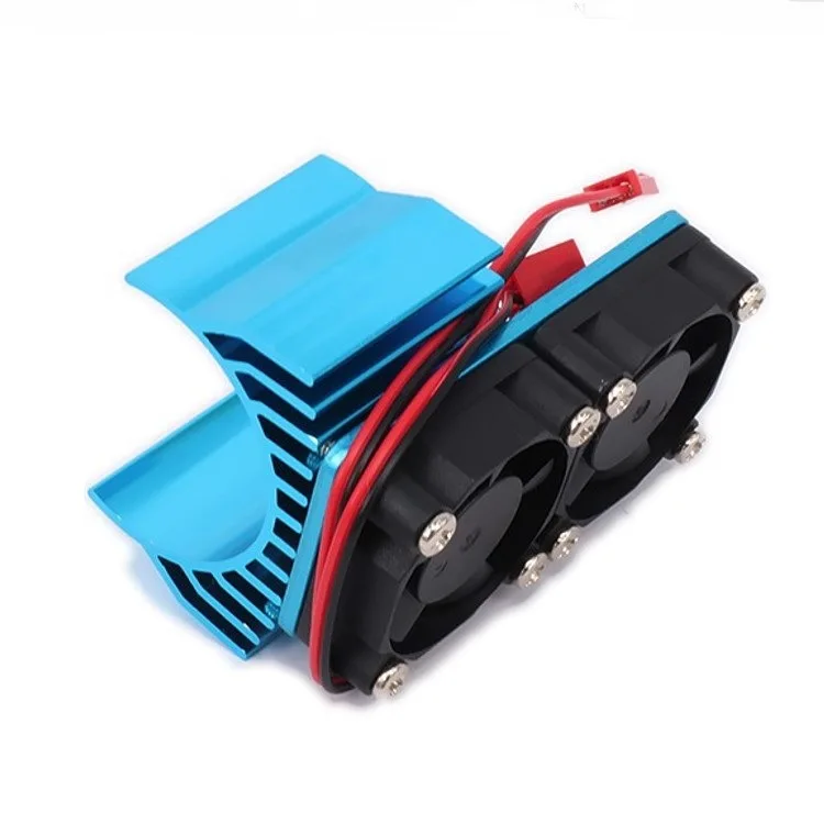 

RC Model Car Motor Heat Sink 540 550 Motor Heat Sink with Double Fan for 1/10 and 1/8 EP Model Car Brush and Brushless Motor