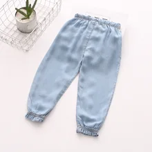 Весна, стиль, детские ковбойские брюки с изображением мультяшных воздушных шаров и Банни для девочек