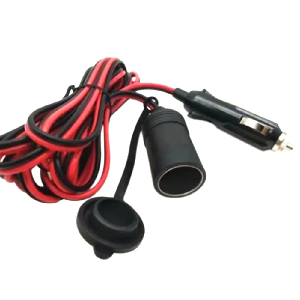 3.5m Motorcycle Car Vehicle Outlet Extension Cable Electric Cigarette Lighter Fuse Socket Power Supply Plug With LED Accessories