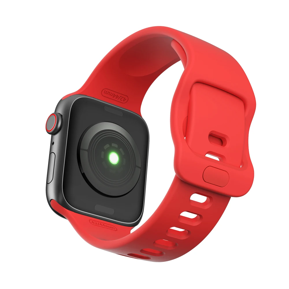 

Red Silicone Band for Apple Watch Series 5 4 40mm 44mm Series 3 2 1 38mm 42mm Silicone iwatch Strap Men's Women's Sports Belt.