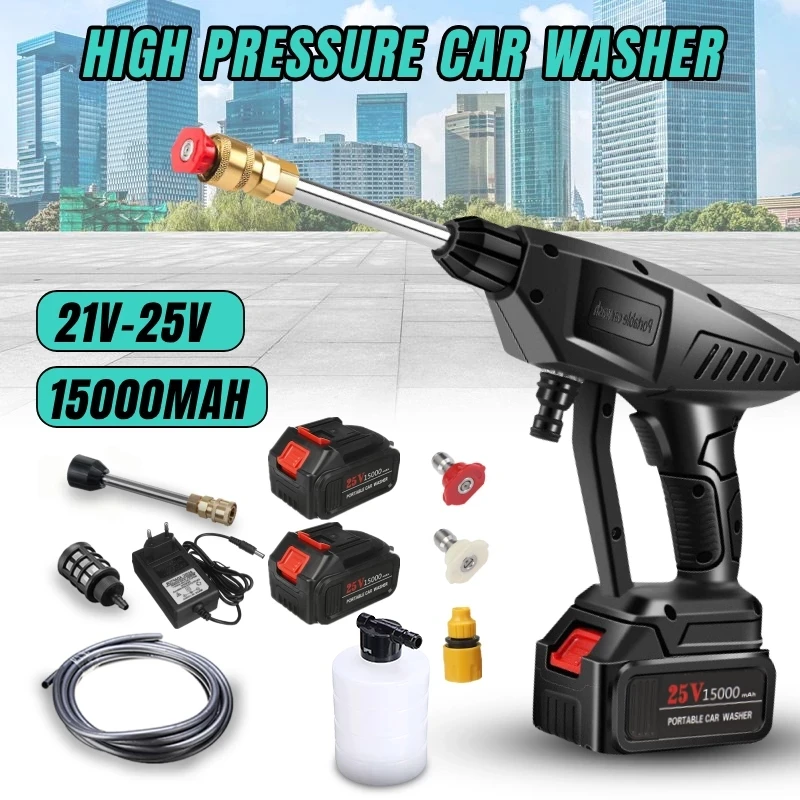 4.0ah Cordless High Pressure Car Wash Water Gun Portable Car Washer
