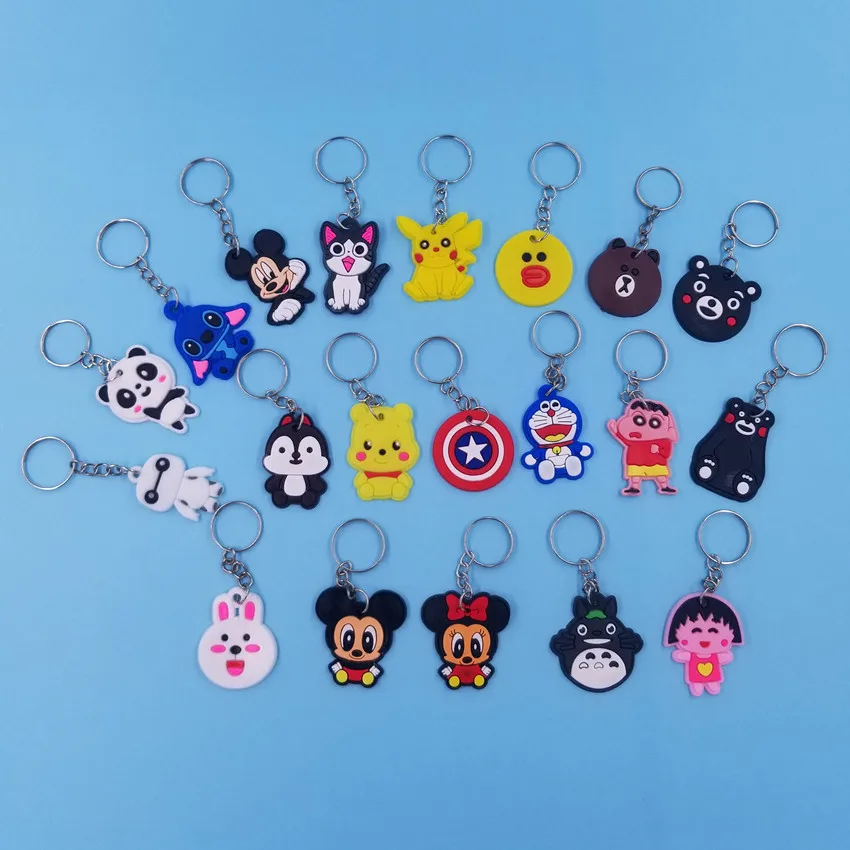 #*Cheap 10 Pieces Cute Cartoon Animal Keychain Women Panda Cat Bear Rabbit Keyring Backpack Shoulder Bag Decoration Girls Gift KC394