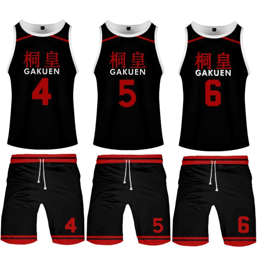 Комплект школьной формы Аниме Kuroko No Basuke Basket GAKUEN баскетбольная майка Aomine Daiki