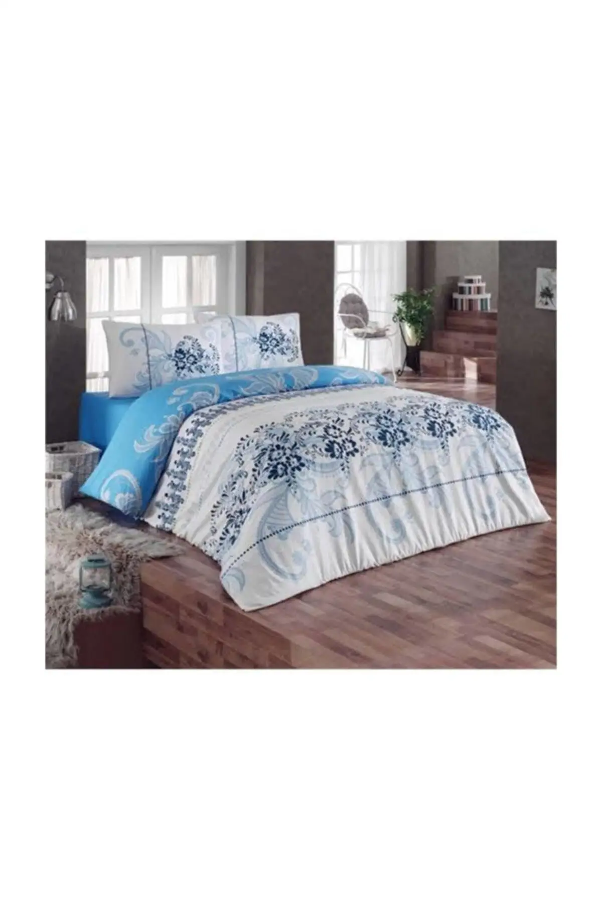 Set Copripiumino Con Doppia Personalità In Cristallo Ranforce-Jadore Blue