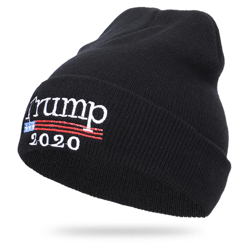 Trump, настоящая вязаная шапка, унисекс, зимняя теплая шапка, новинка, Make America Great agne, шапки с вышивкой, Trump President, модная шапка - Цвет: 1